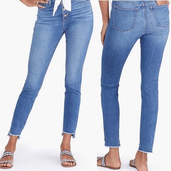 J. Crew Denim - J. Crew High-Rise Button Step Hem Skinny Jeans 29